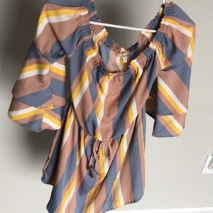 NEVER WORN Multicolor off the shoulders dress